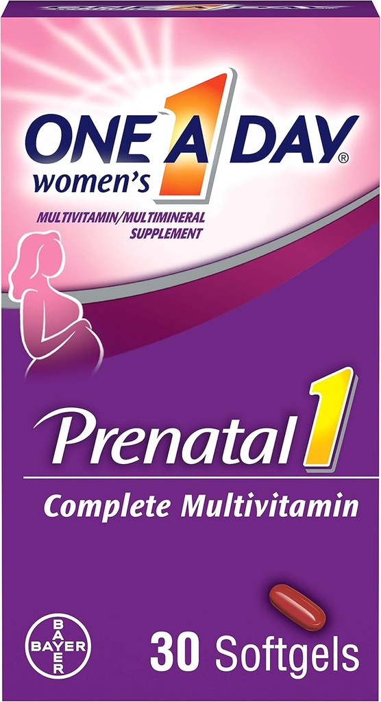 DHA & Folic Acid Softgels ile bir-A-Day Prenatal 1, 30 ea (Görünen 5)