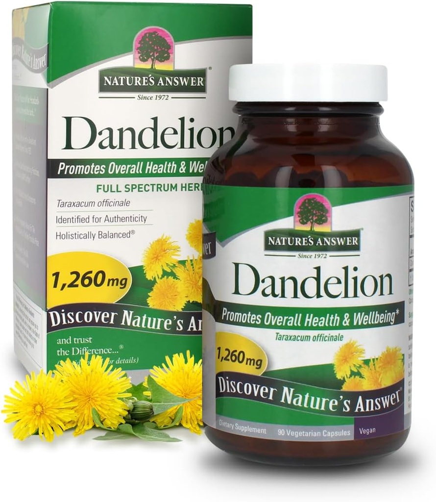 Doğanın Cevap Dandelion Root Vegetarian Capsules, 90-Count