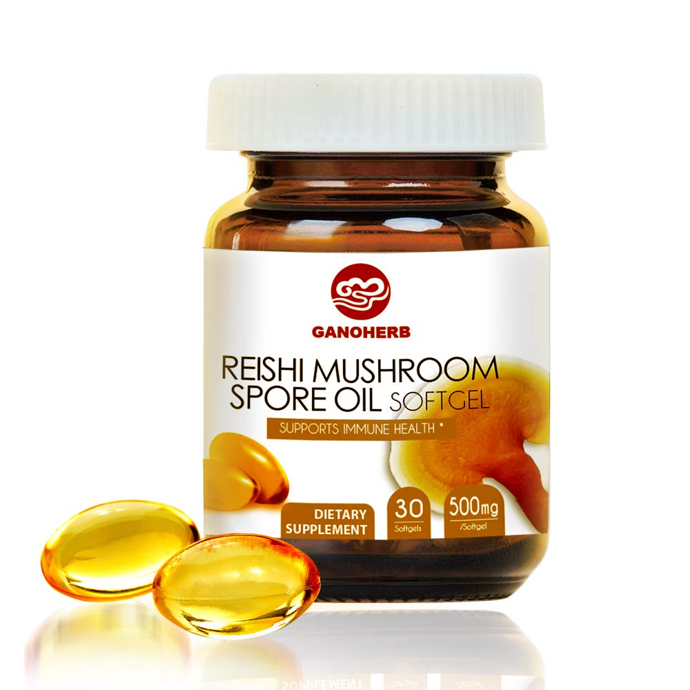 Organik Reishi Mushroom Spore Oil Supplement-USDA Ganoderma Lucidum Extract Capsule-Immune System Natural Energy for Wellness &Liver Support-Vegan, Non-GMO Gluten Free, 30 Veggie Softgels