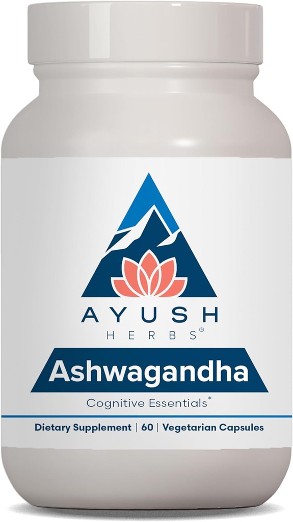 Ayush Herbs Ashwagandha Capsules - Men & Women için Ashwagandha Supplements, Pure Ashwagandha Root Toz Stres için 500 mg - 60 Vegetarian Caplets (1 Count)