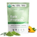 Sprout Living Epic Protein, Plant Based protein & Superfoods Toz, Mindful Matcha | 17 Grams Organik Protein Toz, Vegan, Non-GMO, Gluten Free, Adaptogens + Nootropics (1 Pound, 12 Hizmet)