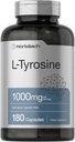 Horbaach L-Tyrosine Supplement | 1000 mg | 180 Capsules | Non-GMO ve Gluten Free Formula