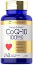 Carlyle CoQ10 100 mg | 240 Softgels | Mega Q-Sorb Coenzyme Q-10 | Black Pepper Extract | Non-GMO, Gluten Free Supplement Supplement