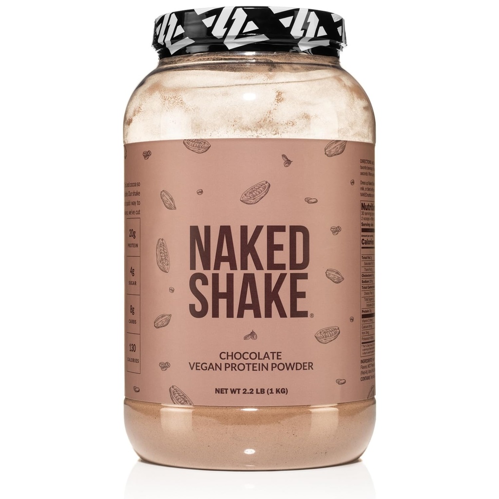 Çıplak Shake - Çikolata Protein Tozu - Bitki bazlı Protein Shake with Mct Oil, Gluten-Free, Soy-Free, No Gmos Or Yapay Tatlıcılar - 30 Hizmet