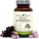 Herbal Roots Organic Black Elderberry Capsules | Max Strength | Organik Sambucus | 60 Vegan Capsules