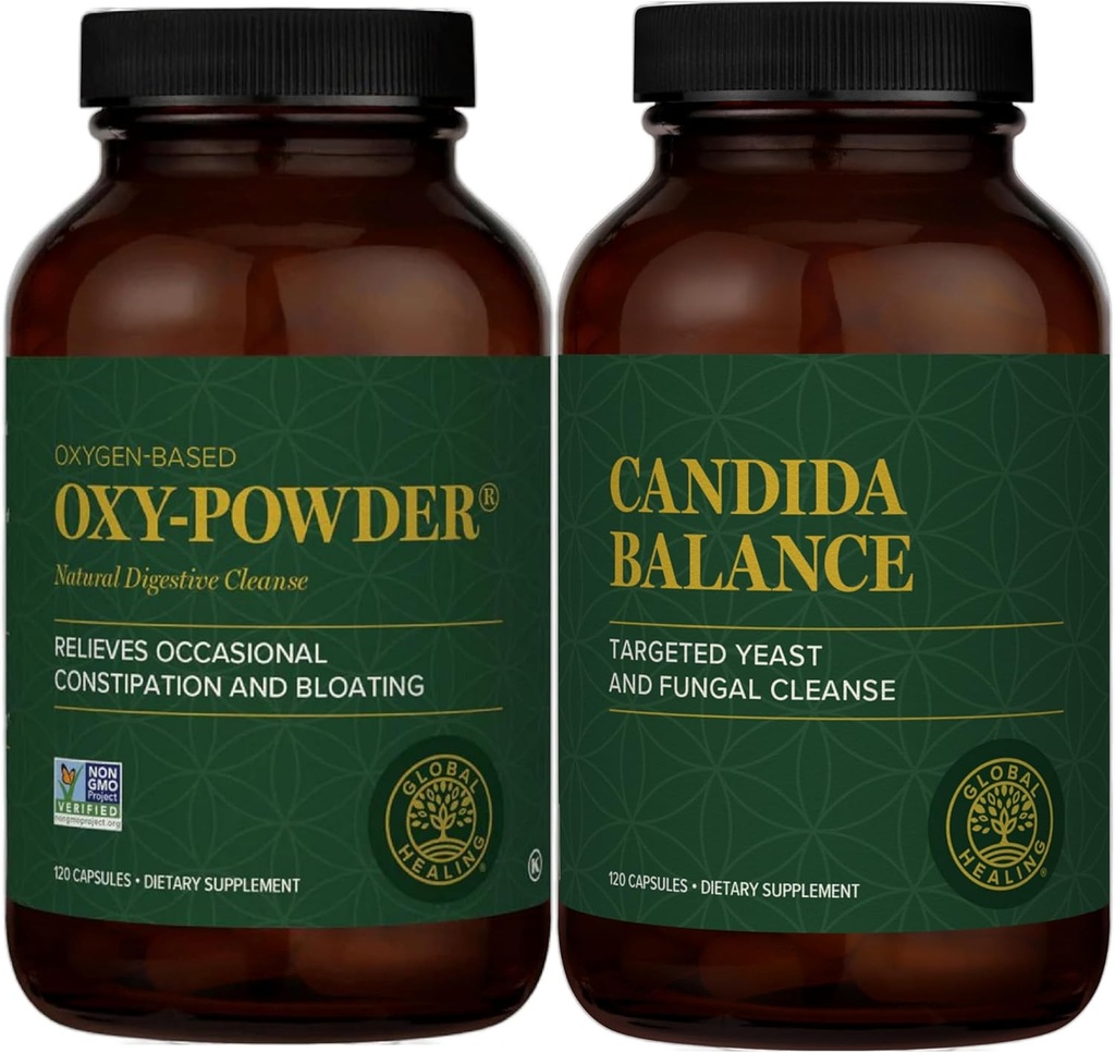 Global Healing Center - Oxy- Toz & Candida Cleanse Kit - Kolon Temizser ve Doğal Candida için Detoxification