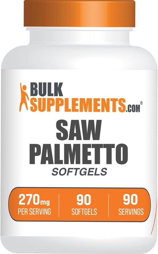 BulkSupplements.com Saw Palmetto Softgels - Saw Palmetto Supplement, Saw Palmetto 270 mg - Herbal Supplement, Gluten Free, 1 Softgel in 1)