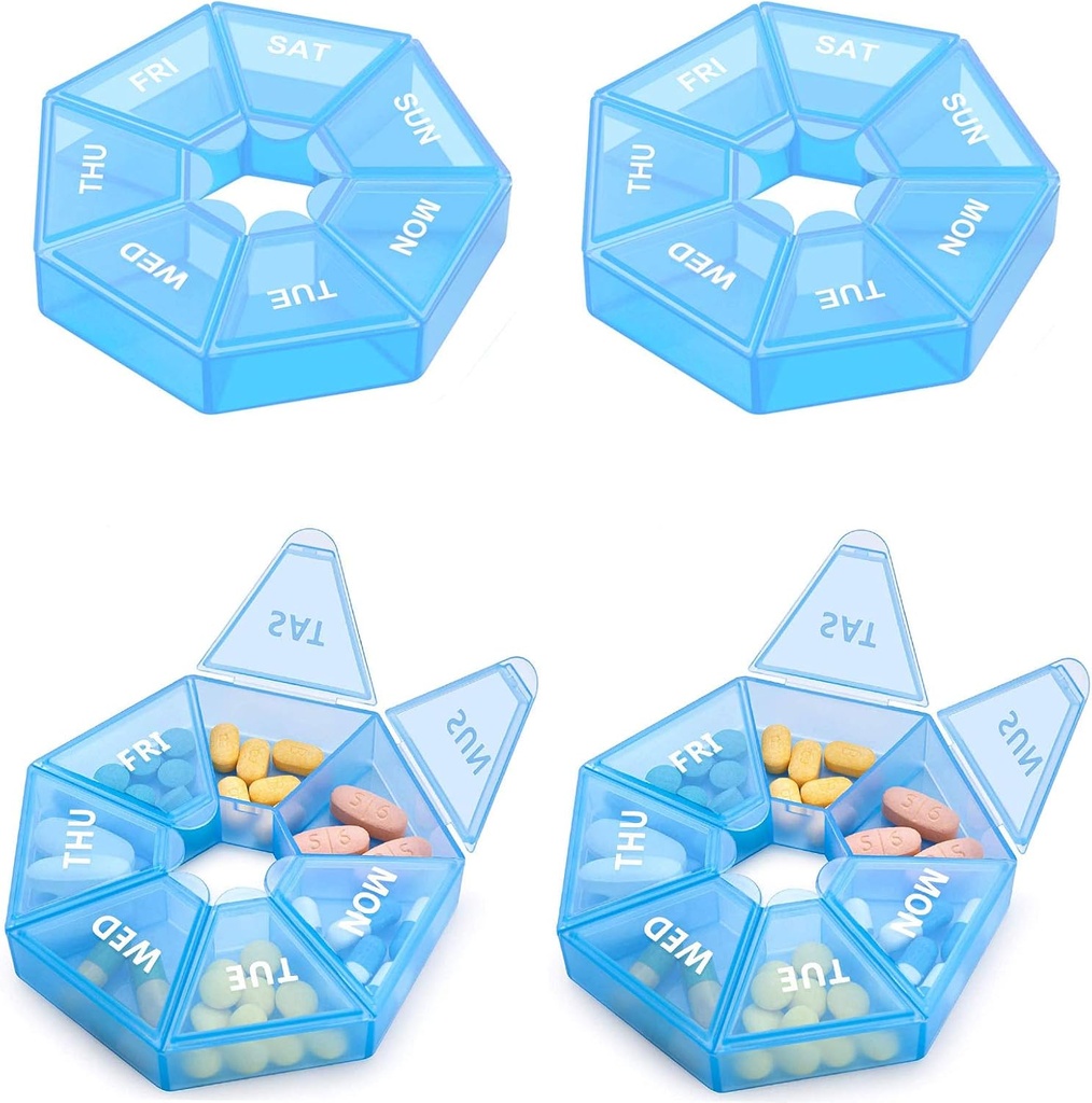 Haftalık Pill Organizer Büyük 7 Gün Pill Box Organizer Günlük Tıp Vakasını Vitamin Balık Yağı Pills Supplements Arthritis Friendly