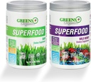 Πράσινοι+ Βιολογικά Superfood σκόνη, Ακατέργαστα Superfood & Wild Berry σκόνη, Gluten Free Superfood σκόνη, εγχύεται με προβιοτικά, USDA Organic, Bundle (πακέτο του 2)