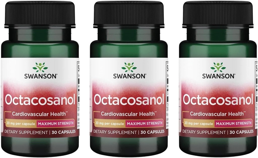Swanson en-Strength Octacosanol 20 Milligram 30 Capsules (3 Pack)