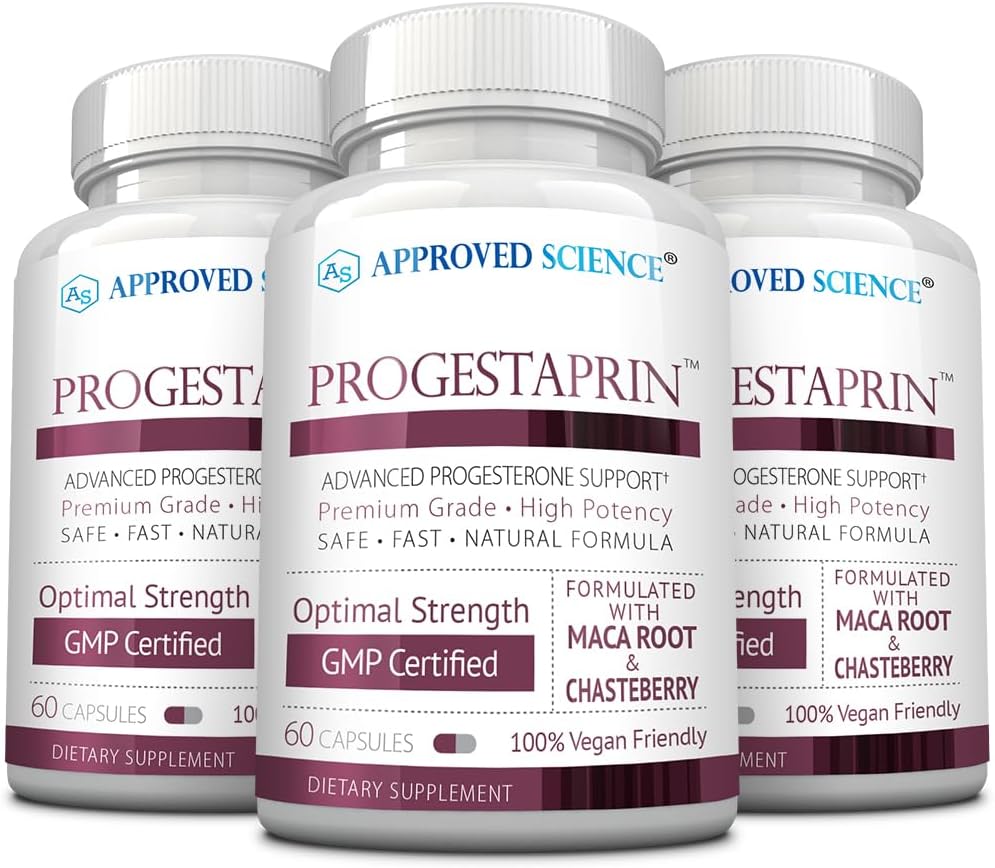 Onaylanmış Bilim Progestaprin - Progesterone Support Supplement - 3 Şişe - 180 Capsules - Vegan