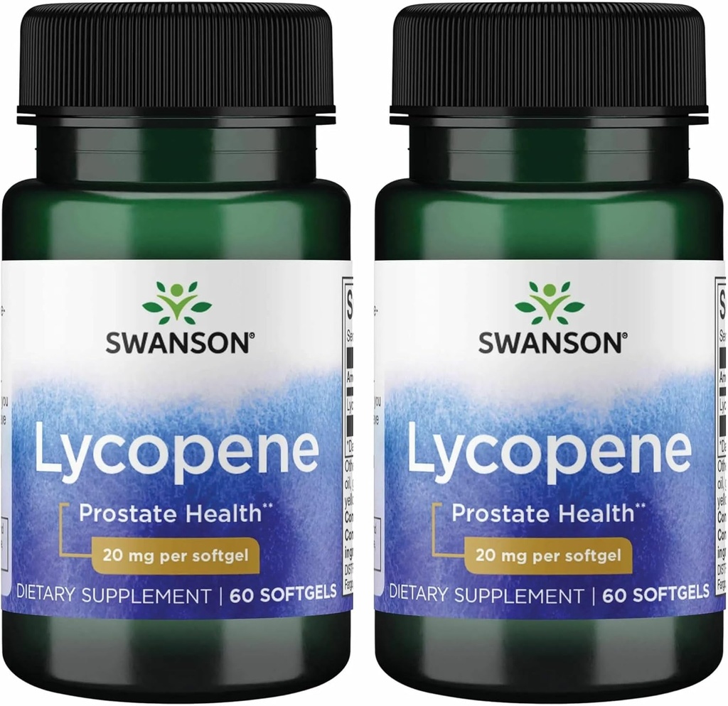 Swanson Lycopene - Prostate Health, Heart Health, & Supports Blood Pressure In The Normal Range - Mens Health Supplement - (60 Softgels) 2 Pack
