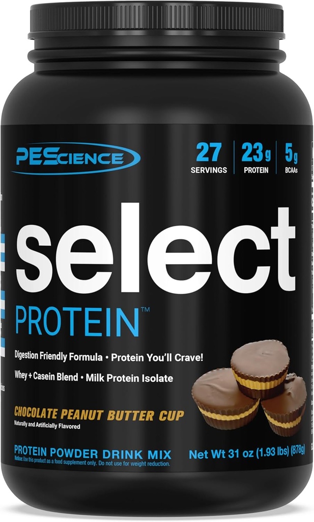 PE Science Protein Toz, Whey ve Casein Mix, Kadınlar ve Erkekler için Temiz Protein Toz, Low Calorie, Low Carb, Keto Friendly, Gluten Free - Peanut Butter Cup - 27 Hizmetler