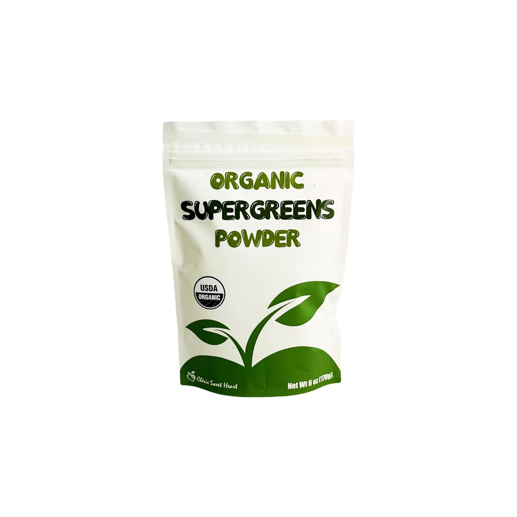 Cherie Sweet Heart Supergreens Powder - Green Superfood - Organic Greens Powder Super Greens - Smoothie Powder - Superfood Powder - Powdered Greens - 6 oz Super Greens Powder - 34 Servings
