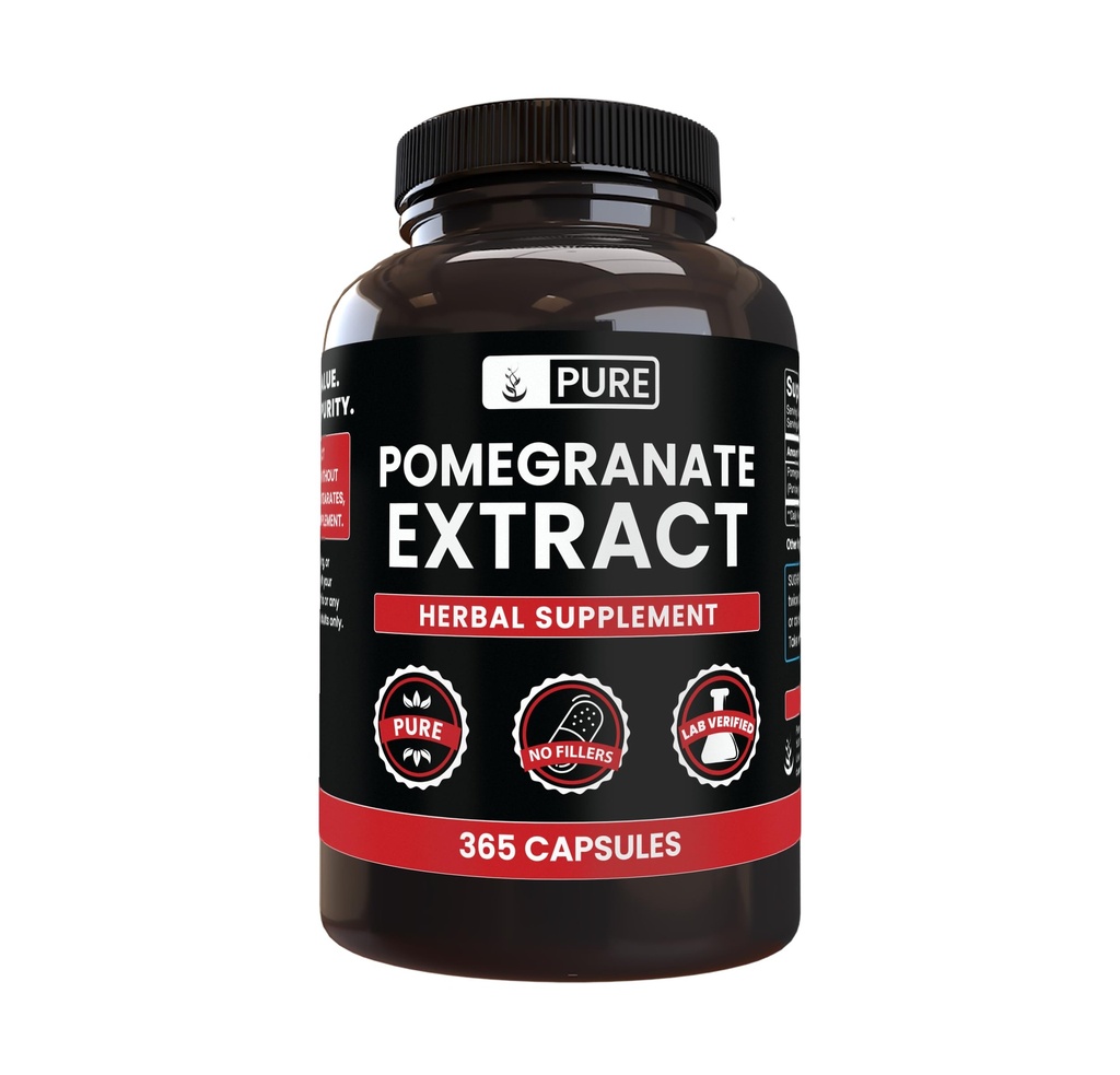 Pure Original Materialss Pomegranate Extract (365 Capsules) Magnezyum Or Rice Fillers, Always Pure, Lab TY