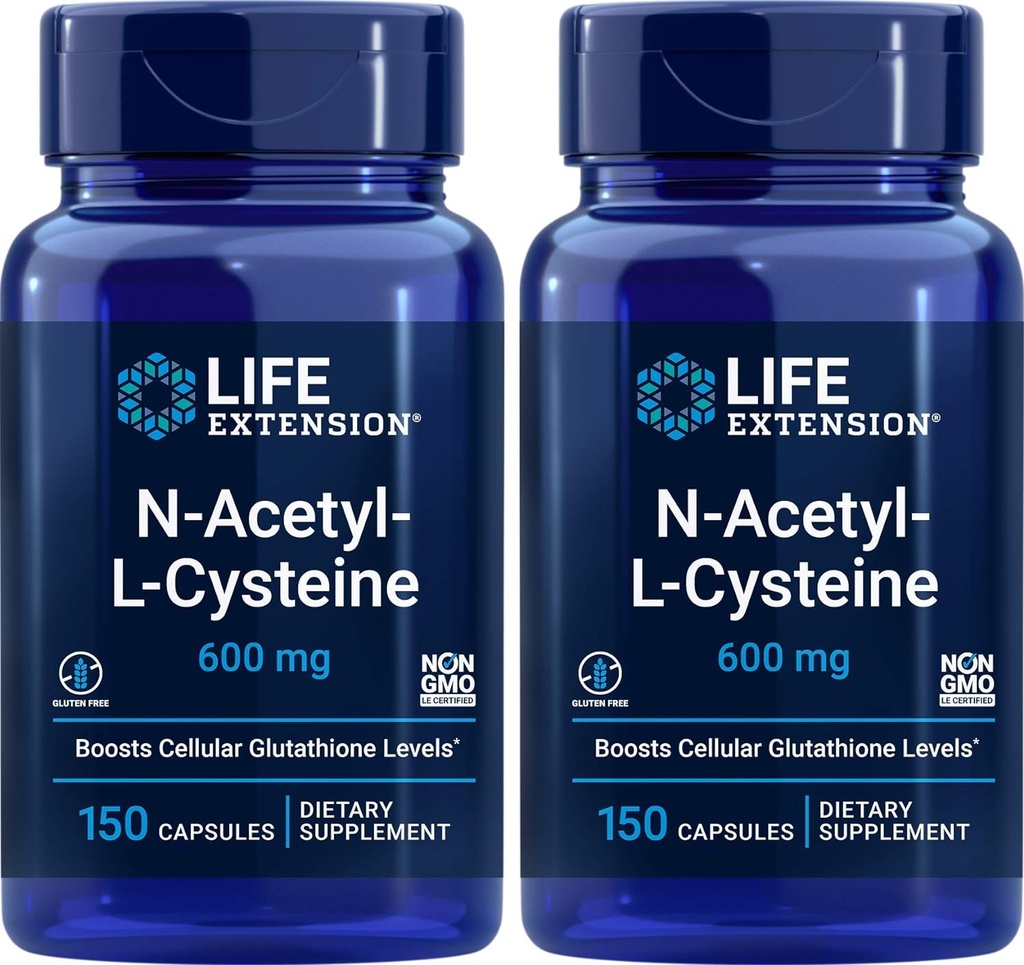 Hayat N-Acetyl-L-Cysteine (NAC) 600 mg, 150 Capsules (Pack of 2)