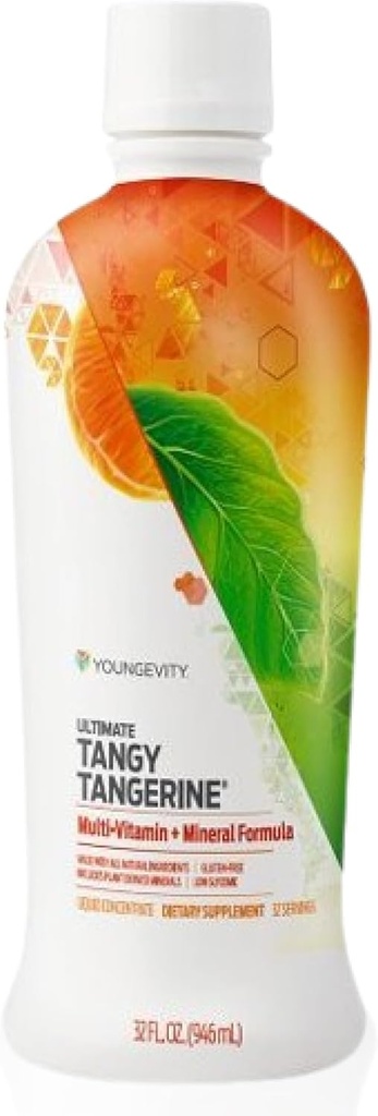 Youngevity Majestic Earth - Ultimate Tangy Tangerine®, 32 FL Oz – Υγρές Πολυβιταμίνες χωρίς γλουτένη για άνδρες, γυναίκες και καθημερινή ανοσοποιητική υποστήριξη για τα παιδιά – Ενισχύστε το πλήρες διατροφικό ποτό για την υγεία, την ενέργεια
