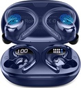 Kablosuz Earbuds Sport, 2025 Bluetooth 5.4 Earhooks, 50H Stereo Deep Bass Over Ear Buds with 4 ENC Gürültü Canceling Mics, IP7 Su Earphones for Run Workout Gym - Blue