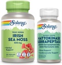 SOLARAY İrlandalı Deniz Moss 500 mg ve Nattokinase Serrapeptase Supplement - Doğal Occurring Vitaminleri, Mineraller - Gut Health, Sinus, Kalp Sağlığı Desteği, 60-Day Garanti, 100/30ctase Supplement - Wellness Sche with Natural Occurring Vitamins, Minerals - Gut Health, Sinus, Heart Health Support, 60-Day Garanti, 100/30ctaz