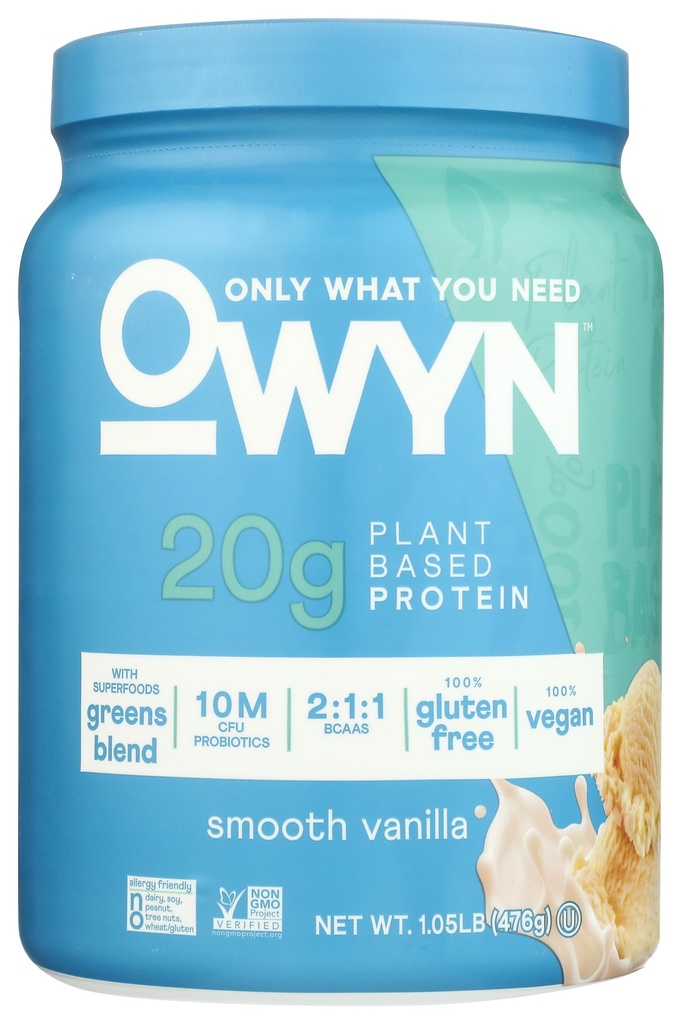 OWYN Sadece Bitki bazlı Protein Tozuna İhtiyacınız Olan şey, Smooth Vanilla, 1.05 lbs