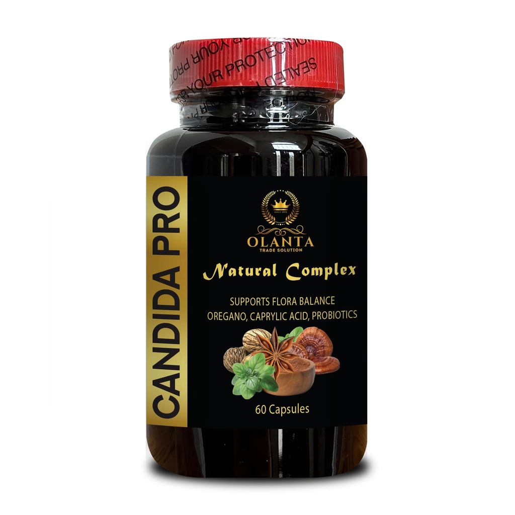 Candida PRO Natural Complex - Candida Support Formula, Wormwood Herbal Supplement, Candida Cleanse, Aloe Vera Capsules - 1 Bottle 60 Capsules