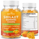 Shilajit Gummies 1000mg Sugar Free - Shilajit Supplement for Men & Women - High in 85+ Trace Minerals & Fulvic Acid - Energy, Brain, Immunity - 60 Gummies