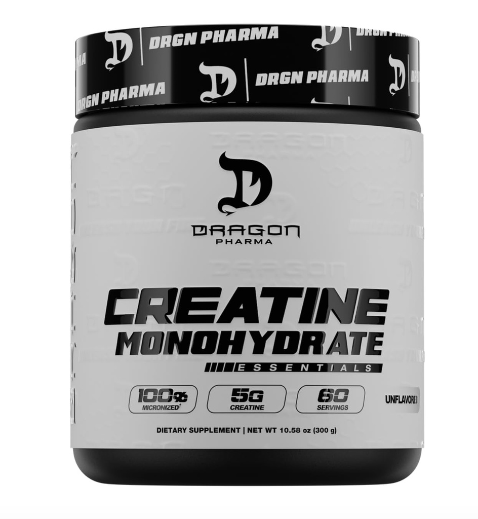DRAGON PHARMA Creatine Monohydrate, Aid Muscle Recovery, μετά την προπόνηση συμπλήρωμα, Αντιοξειδωτική υποστήριξη (60 Υπηρεσίες, Χωρίς άρωμα)