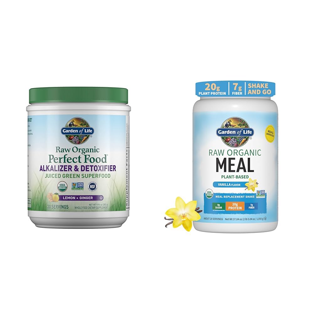 Life Raw Organic Perfect Food alkalizer & Detoxifier Juiced Greens Superfood Toz & Vegan Protein Tozu - Raw Organic Meal Emekli Shakes - Vanilla - Pea Protein