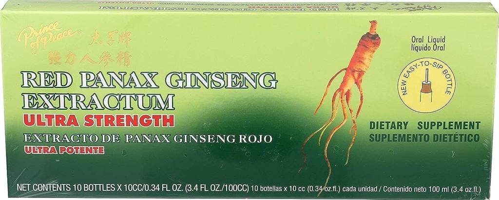 Ultra Strength Red Panax Ginsengi - Barış Prensi, 30 btl, her biri, 3cc