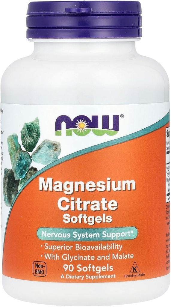 Now Foods Magnesium Citrate - 90 Softgels (Pack of 3)