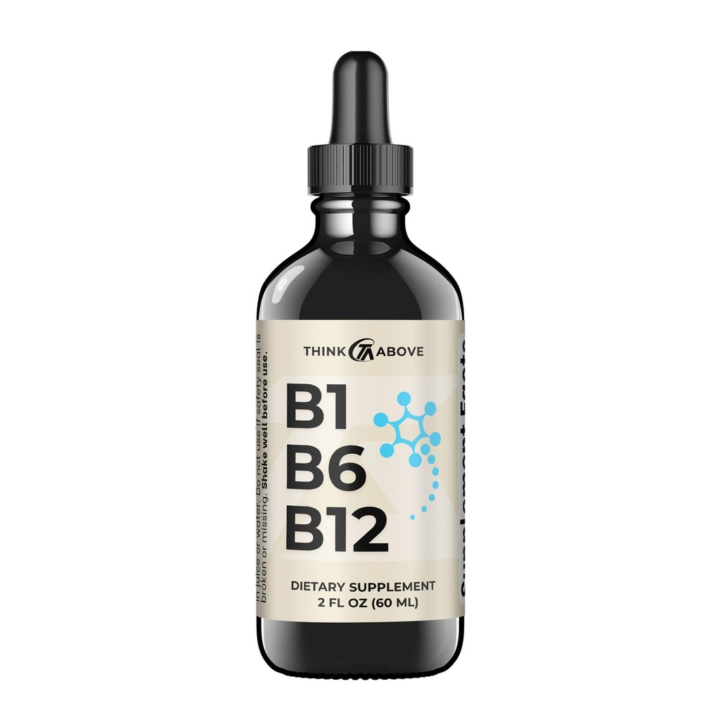 B1 B6 B12 Vitamini Ölçeği - Nerve, Enerji, Beyin Desteği Tamamı - Meyveli-Beğen Flavor - Mekobalamin, Thiamine, Pyridoksie - 60 Gün Supply - 2 oz - Erkekler ve Kadınlar için - Basitçe Made