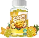 Erkekler ve Kadınlar için Kreatif Monohidrat Gummies Kompleksi - İleri Formula W/L-Taurine + Vitamin B12, Sugar Free Chewable Supplement,90 Pineapple Gummies Kompleks