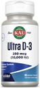 KAL Ultra D3 250 mcg (10000 IU), Yüksek Potency Vitamin D, Kalsiyum Aborpsiyon, Bone Health ve Immune Support Supplement, Instant Dissolve, Unflavored ActivMelt, 90 Hizmet, 90 Mikro Tablet, 90 Mikro Tablet