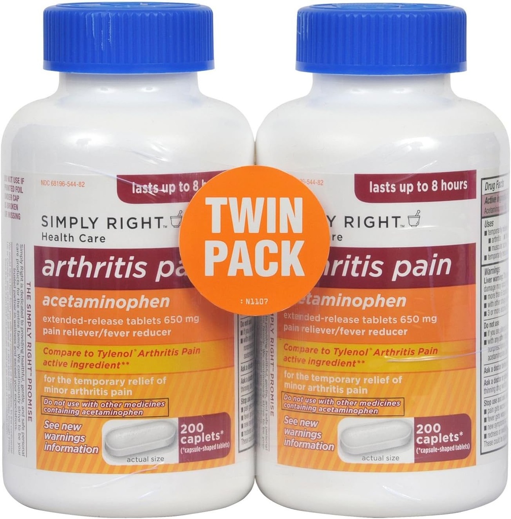 Arthritis Pain Reliever, Extended Release, Acetaminophen 650 mg, 400 Caplets
