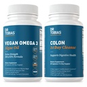 Dr. Tobias Vegan Omega 3 Algae Oil and Colon 14 Ημέρα καθαρισμού για βελτιωμένη πέψη, κόκκαλο & ανοσοποιητική υποστήριξη, και γενική υγεία