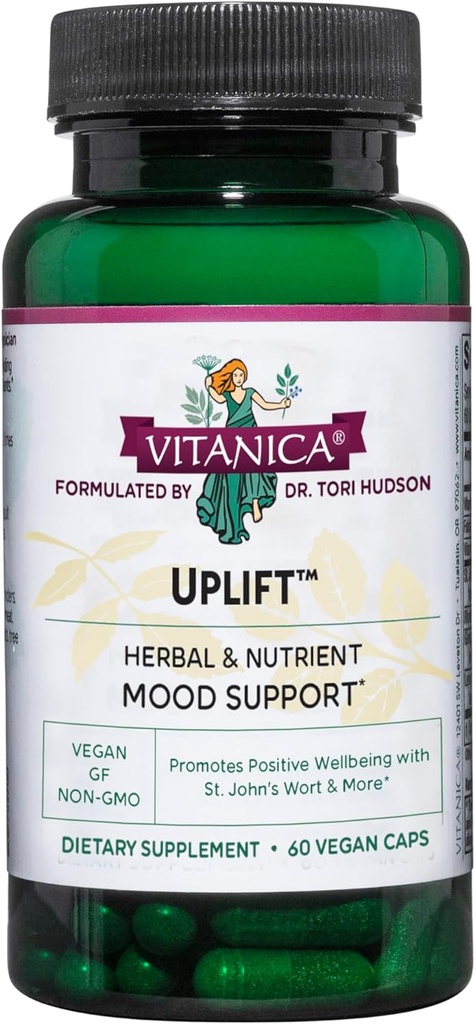 Vitanica Uplift, Mood ve Duygusal Destek, Vegan, 60 Capsules