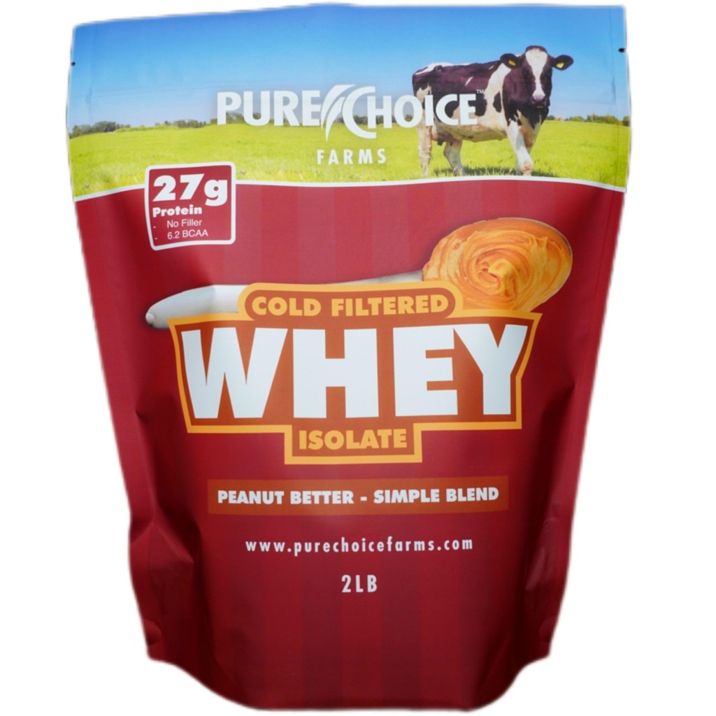 Pure Choice Peanut Butter Whey Isolate Protein Toz, 28g Protein & Low Fat, En İyi Soğuk Filtrelenmiş & Undenatured Whey, No Fillers Or Yapay Sweeteners (Peanut Butter, 12 oz)