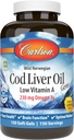 Carlson - Cod Liver Oil Gems, Low Vitamin A, 230 mg Omega-3s, Norveç, Vahşi Caught, Sustainable Sourced, 150 Softgels