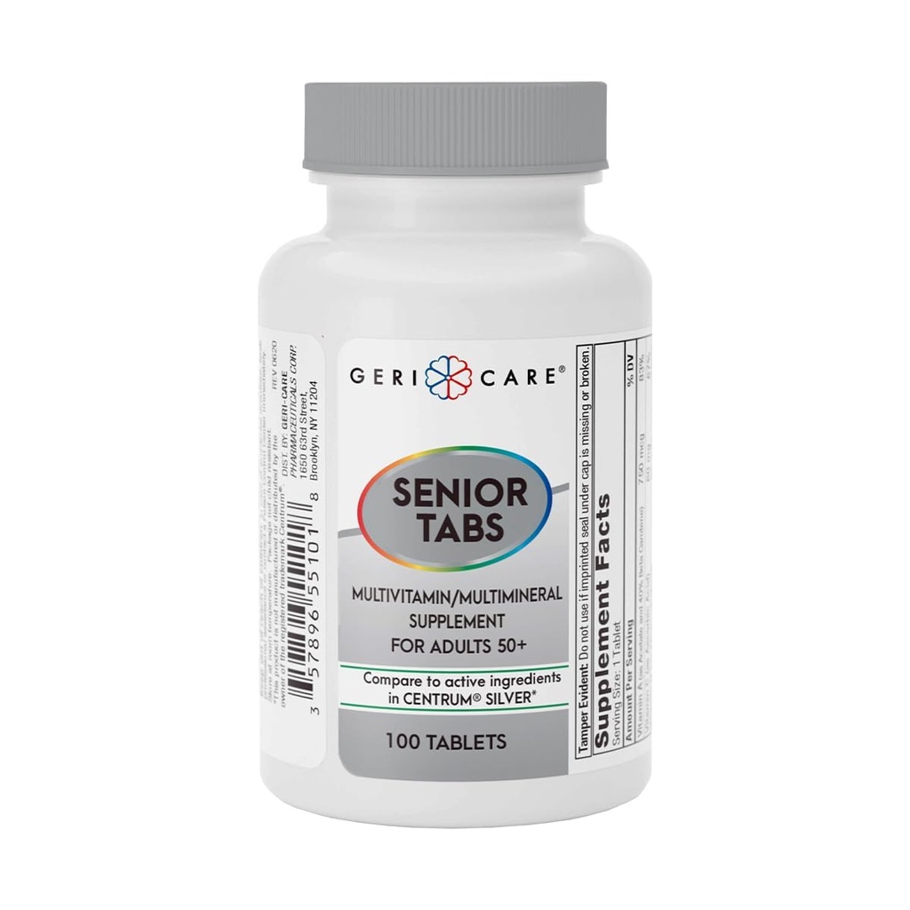 BackCare Senior Tab 50+ Multivitamin ve Minerals Tabletleri - Immune Support - Age-Defying Beslenme, 100 Kont ( 1)