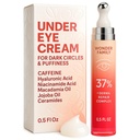 Caffeine Under Eye Cream for Puffness and Bag Under Eyes - Puffy Eyes ve Dark Circles Under Eye Treatment for Women, Men - Hyaluronic Acid ve Niacinamid Serum - Face Puffiness
