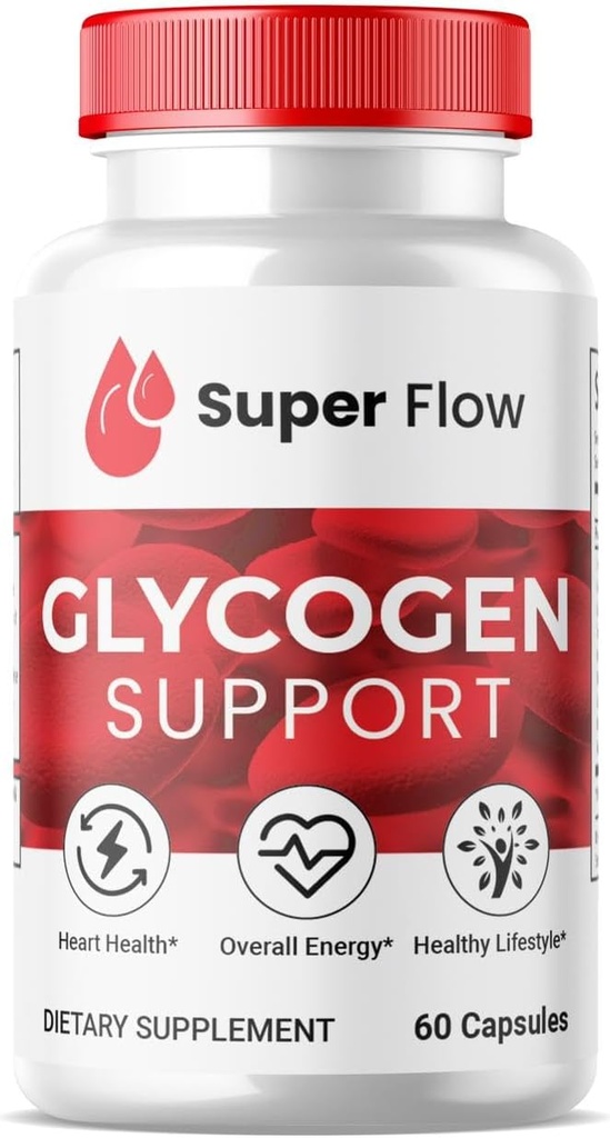 (1 Pack) Super Flow Glycogen, SuperFlow Glycogen Support Capsules, Glyco Optimizer Formula, Doğal Kan Gemi Temiz, Premium Super Flow Glycogen Support (60 Capsules)