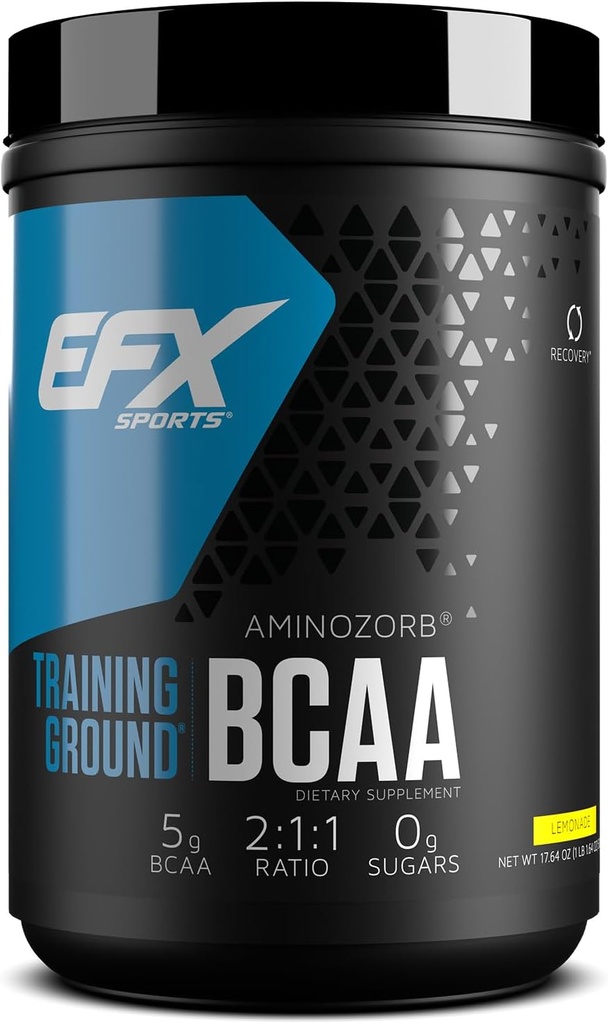 EFX Sports Education Ground BCAA | Full Stable, Highly ► Nitro Acids Supplement | Pre, Intra, or Post Workout | Sugar Free | 500 Grams (Lemonade)