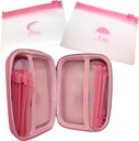 Pink Day ve Night Pill Wallet w/Zipper, PU Deri Pill Case 5.5 x 4 x1.75 inç, 14 AM PM Pill Organizer 7 Day Small Pill Bag of 3x4 Perfect, Pill Pouches for Medicine or Supplements