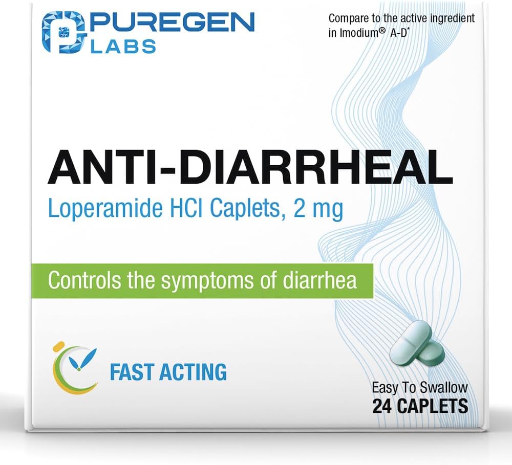 Safgen Laboratuvarları Anti-Diarrheal Caplets - 24 Kont - 2 mg Loperamid Hydrochloride - Easy-to-Swallow Anti-Diarrhea Pills - Diarrhea ve Stomach Relief - Diarrhea Kontrol Belirtileri