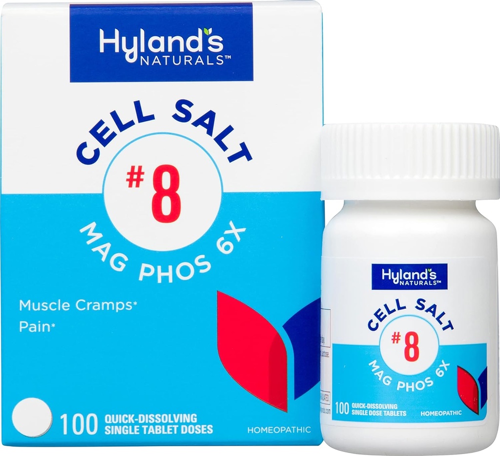 Hyland'ın No. 8 Hücre Salt Mag Phos 6X, PMS Relief, Natural Homeopathic Relief of Menstrual Pain and Muscle Cramp Belirtileri, Kas Relaxer, Quick Discrypt Tabletleri, 100 Count