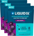 Sıvı I.V.® Hydration Multiplier - Acai Berry | Elektrolyte Toz İçecek Mix | 3 Pack (48 Hizmet)