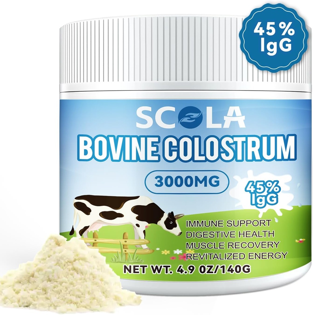 Bovine Colostrum Toz Immunity Support & Gut Health, Saç Büyüme, Colostrum Supplement Toz, Gluten Free, 46 Hizmet (Unflavored)