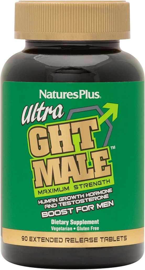 NaturesPlus Ultra GHT Erkek Bikat Tabletleri - 90 Vejetaryen Supplements - En Güçlü Doğal testosteron & İnsan Büyüme Hormonları Boost- Gluten-Free - 30 Hizmet