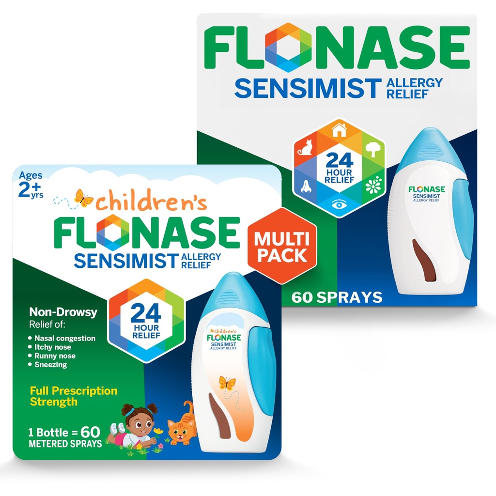 Flonase Sensimist Alerjiler Yetişkinler ve Çocuklar için Nasal Kombine - 120 Kombine Toplam (2 Şişeler her biri)