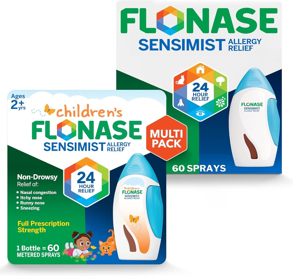 Flonase Sensimist Alerjiler Yetişkinler ve Çocuklar için Nasal Kombine - 120 Kombine Toplam (2 Şişeler her biri)